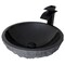 Novatto Absolute Black Granite Vessel Sink and ECLIPSE Faucet Set in Matte Black NSFC-AN136MB - alternate 1